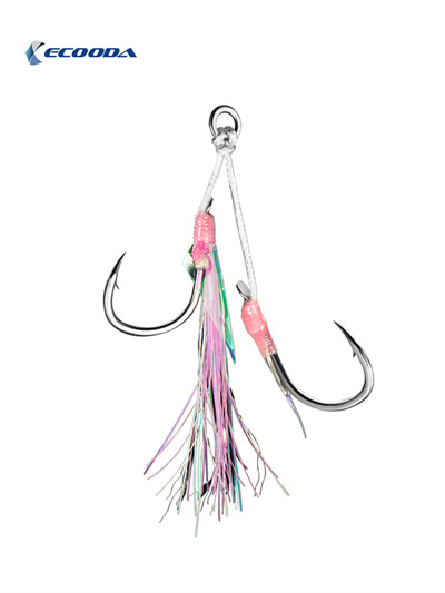 Ecooda Pink Style Light Jigging Double Hooks