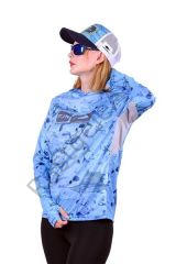 Fujin Pro Angler T-Shirt Women Blue Fish