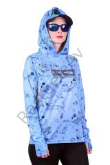 Fujin Pro Angler T-Shirt Women Blue Fish