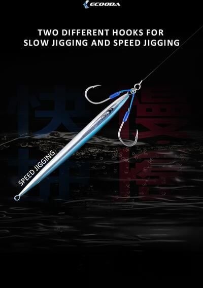 Ecooda Cyan Blue Speed Jigging Hooks Sawara