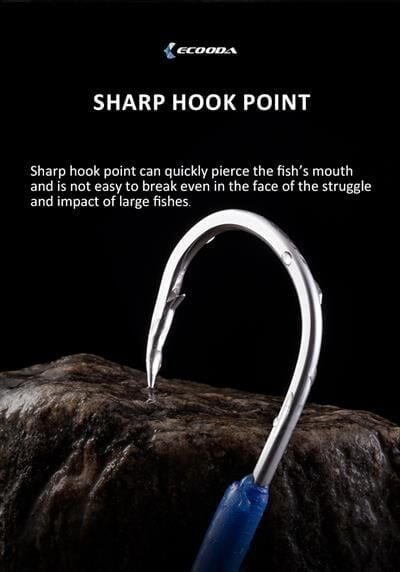 Ecooda Cyan Blue Speed Jigging Hooks Sawara