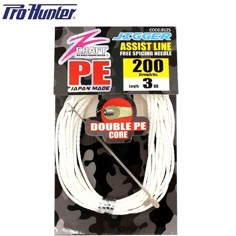Jigger Double Core PE Assist Line White Assist İpi