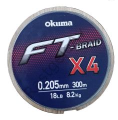 Okuma Ft-*4 Braided Line 300 mt Grey Örgü İp 0,280mm
