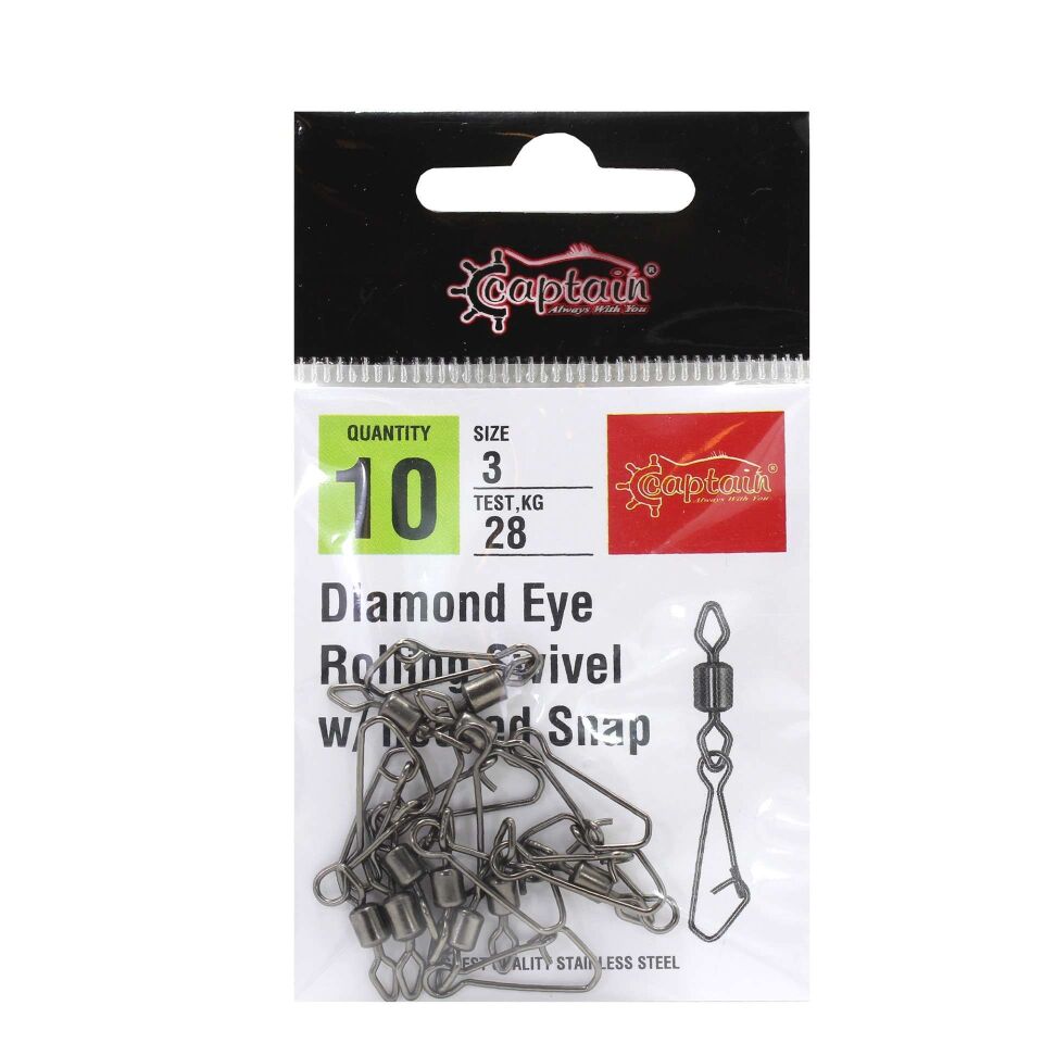 Captain 5034 Diamond Hoked Klips 10lu Paket Black Nikel