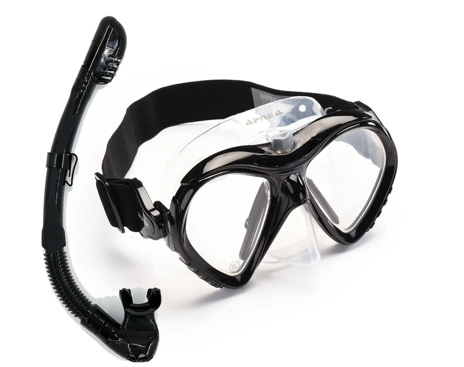 Apnea Wiper Black Maske ve Apnea Wave Full Black Şnorkel Set