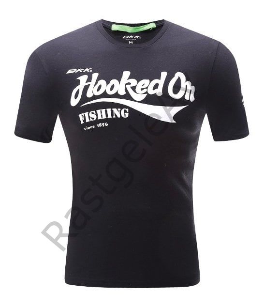 BKK Hooked On Fishing Siyah Tişört Small