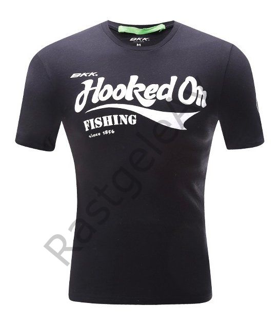 BKK Hooked On Fishing Siyah Tişört XL
