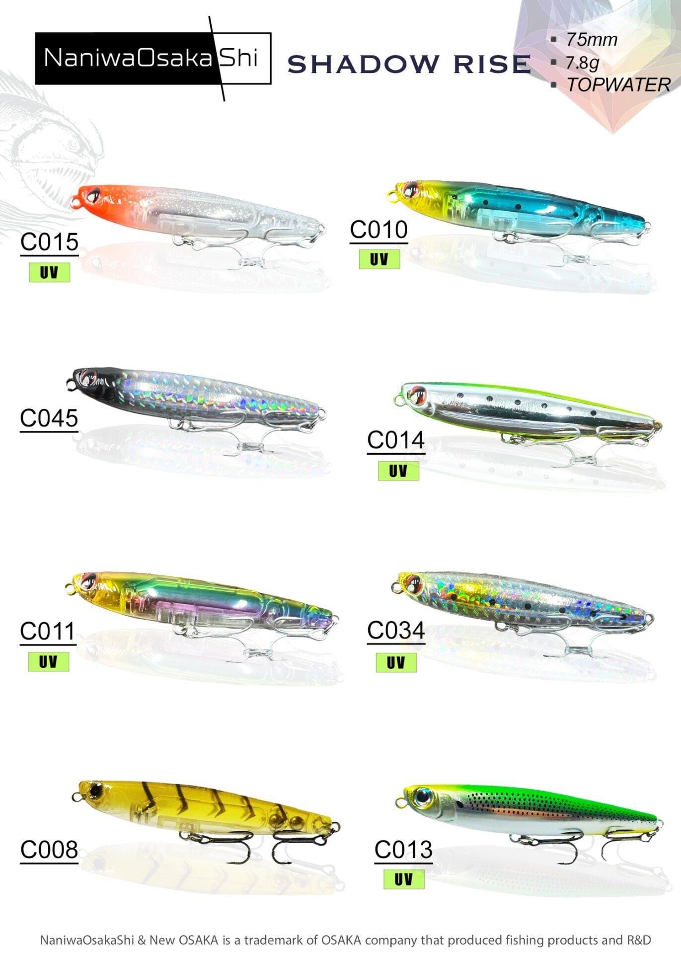 NANIWAOSAKASHI SHADOW RISE 85MM 11.7G SAHTE BALIK