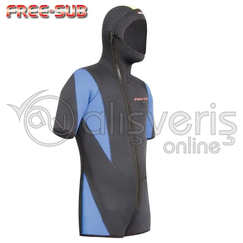 Free-Sub 5 mm Fermuarlı Başlıklı Shorty Dalış Elbisesi
