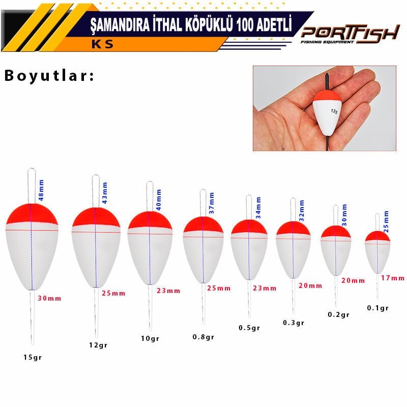 Portfish Şamandıra İthal Köpüklü 100 Adetli