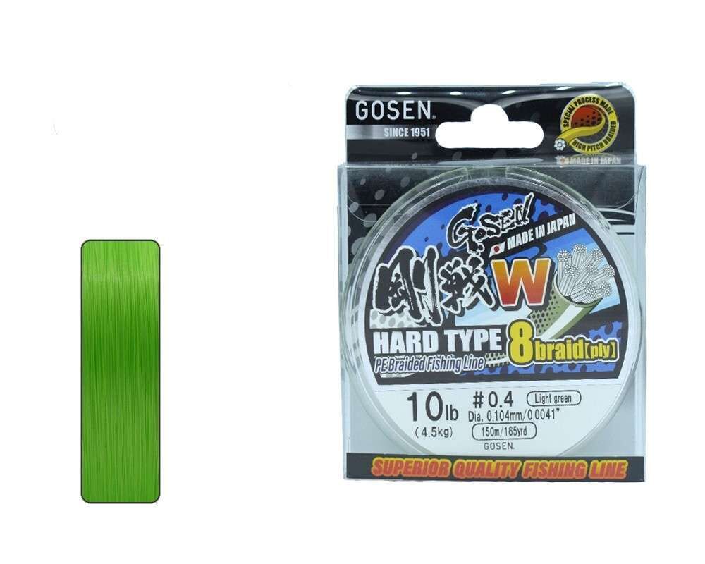 Gosen W8 Hard Type PE 8 Örgü Spin İp Misina 150mt Açık Yeşil Standart - 2.0 PE
