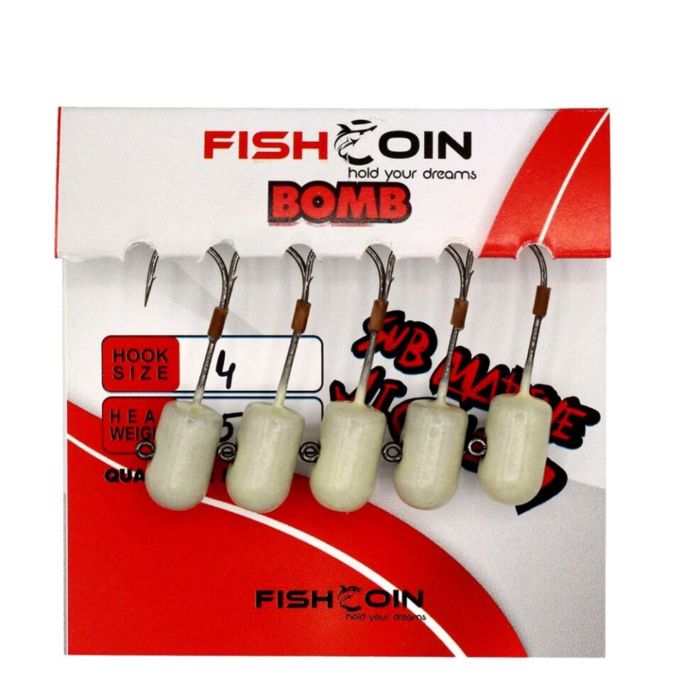 Fishcoin Bomb Jighead Glow 8-2.5 gr