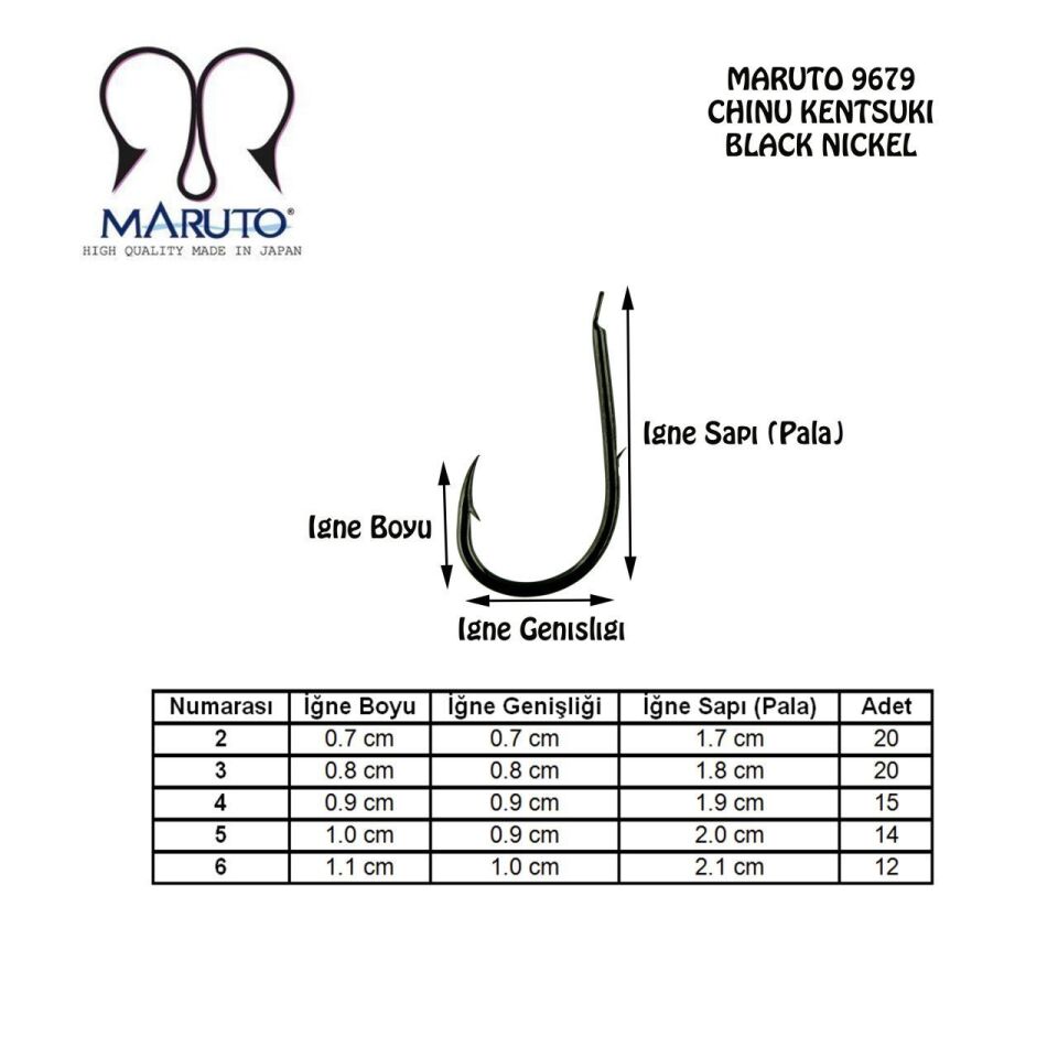 Maruto 9679 Bn Siyah Nikel Olta İğnesi