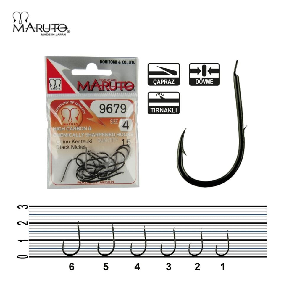 Maruto 9679 Bn Siyah Nikel Olta İğnesi