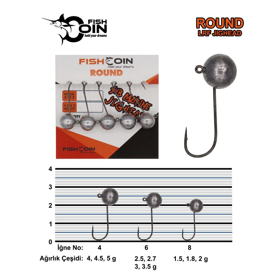Fishcoin Round Jighead 6-2.7 Gr