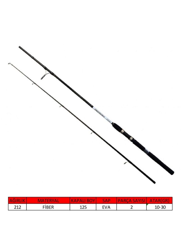 Captain 1458 Fanatic Spin 2 Parça Spin Kamış 10-30gr Atar Standart - 270 CM