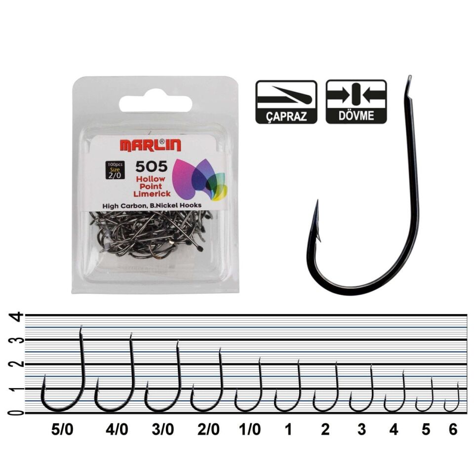 Marlin 505 Bn Siyah Nikel Olta İğnesi