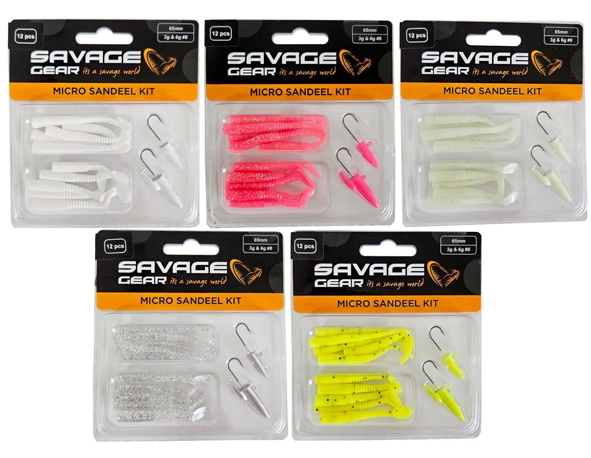 Savage gear Lrf Micro Sandeel Kit 12 Adet(1+1.5+5) Sahte Balık White