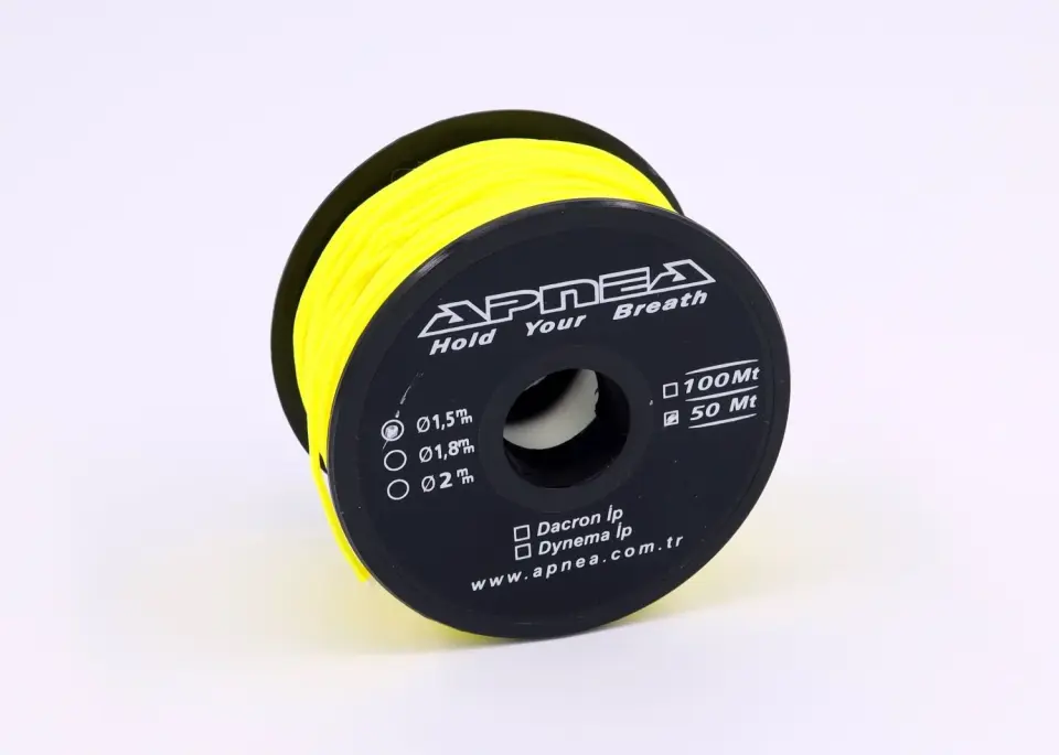 Apnea Dyneema ip 1.5mm 50mt Flo Sarı