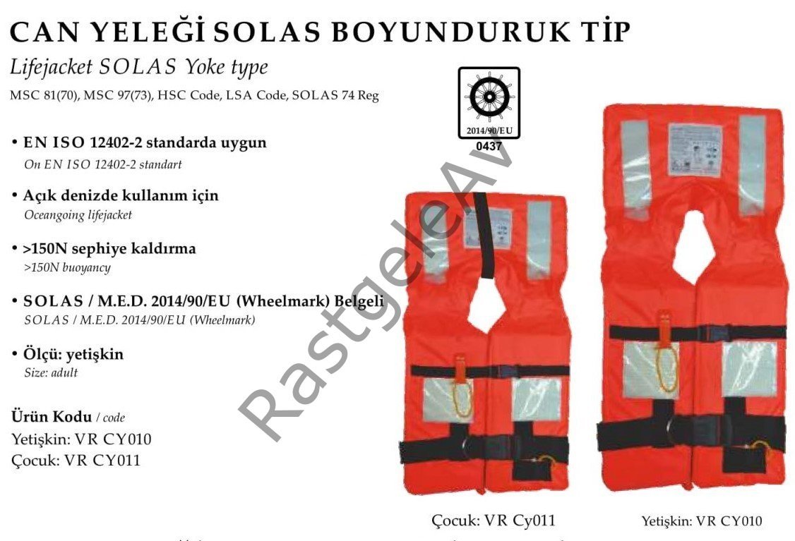 Mesica 100N Sertifikalı Boyunduruk Tip Çocuk Can Yeleği