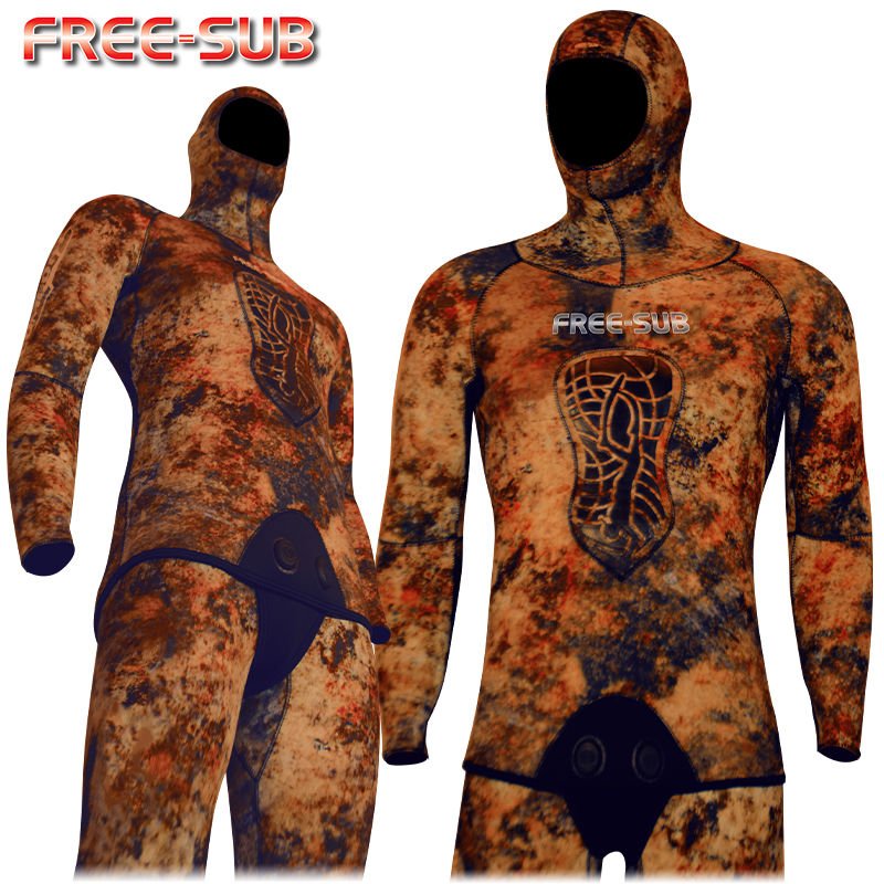 Free-Sub Ghost Brown Avcı Elbise 5mm Serbest Dalış Elbisesi