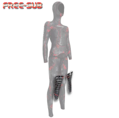 Free-Sub Troya 3mm Desen Yamamoto 39 Kadın Avcı Serbest Dalış Elbisesi