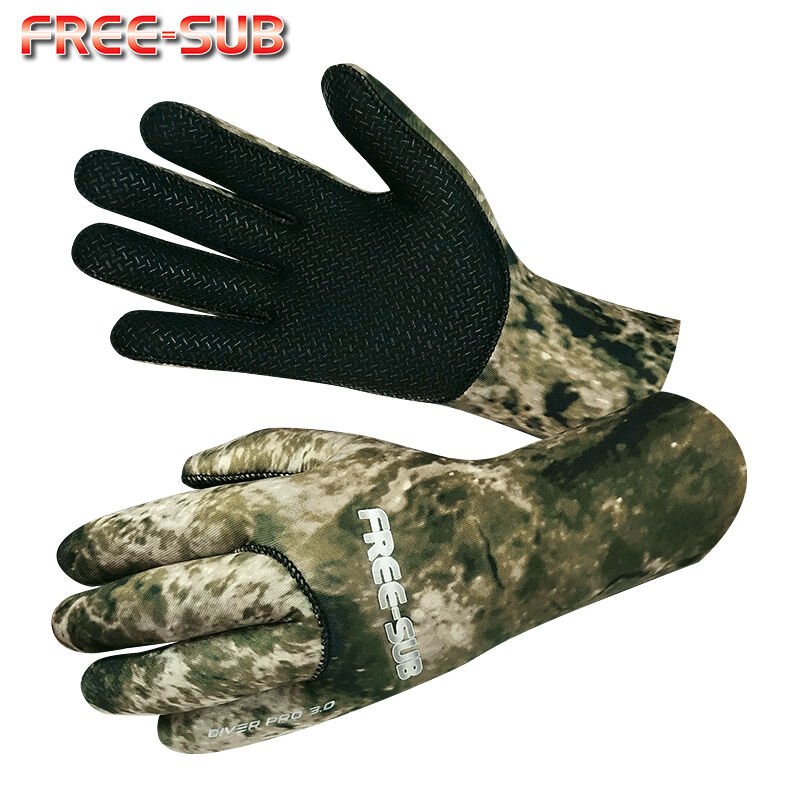 Free-Sub Diver Pro 3mm Expert Green Neopren Dalış Eldiveni