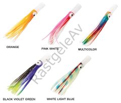 Lineaeffe Octopus Plastic Tube Head 7.5 cm 3 Adet Suni Yem Multicolor