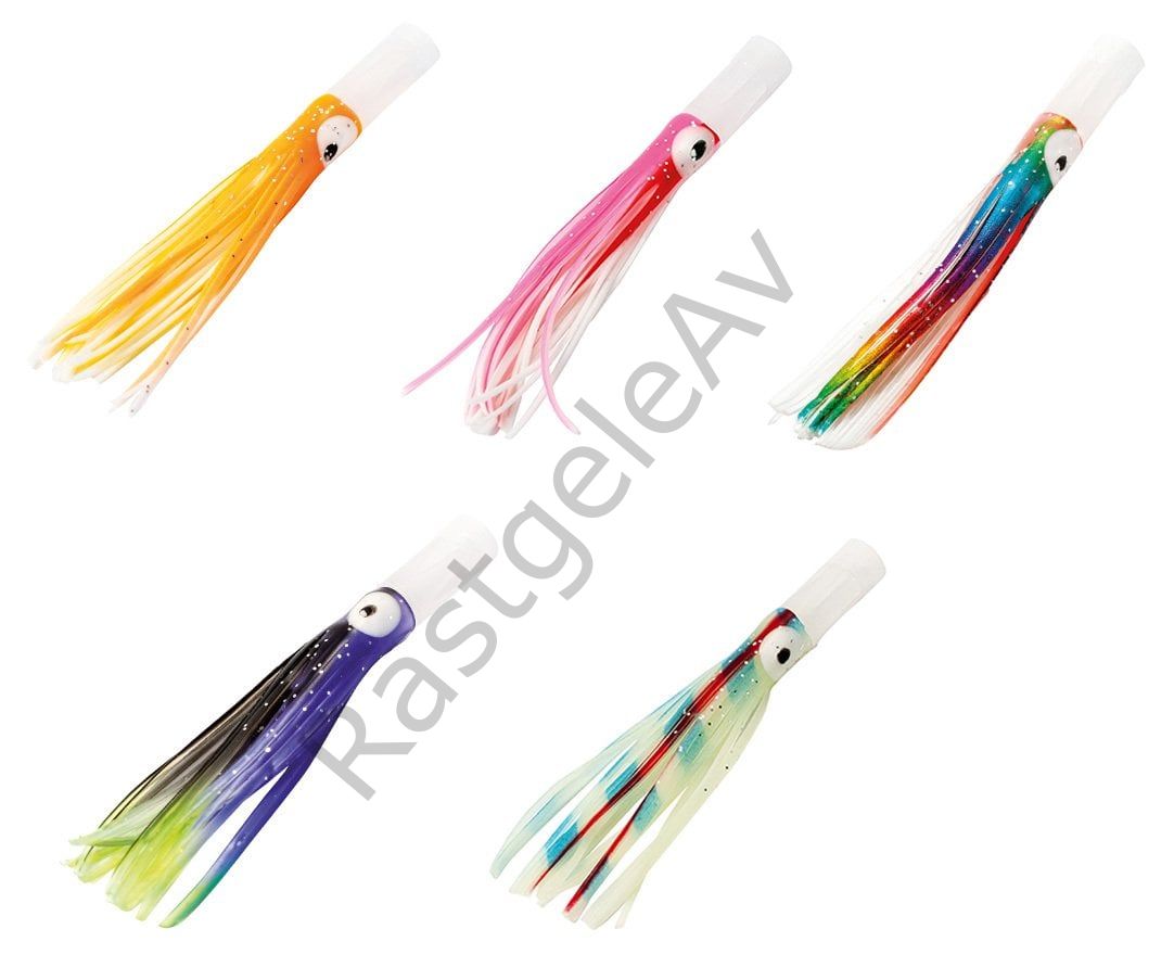 Lineaeffe Octopus Plastic Tube Head 7.5 cm 3 Adet Suni Yem Orange