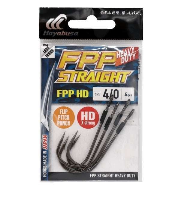 Hayabusa FPP HD Straight Güçlendirilmiş Delikli Lüfer İğnesi Black Nikel