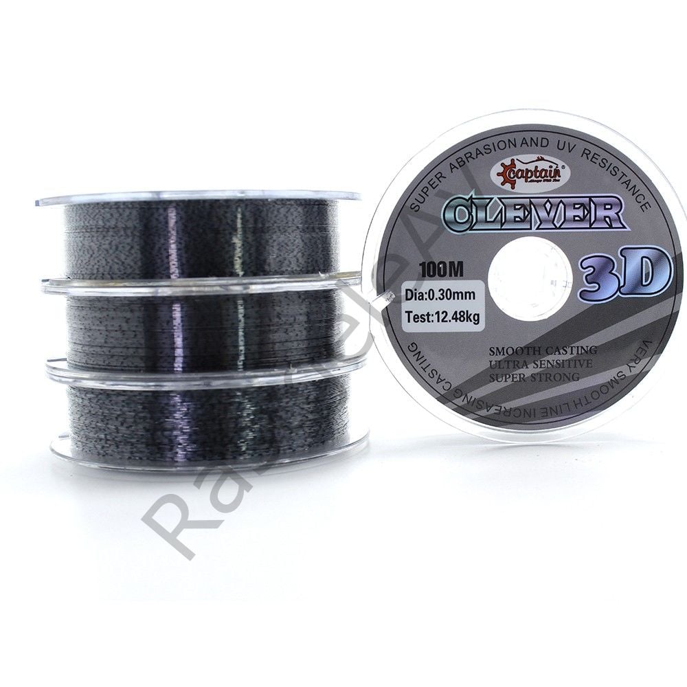 Captain Clever 3D Smooth100mt Monofilament Misina Black Kamou