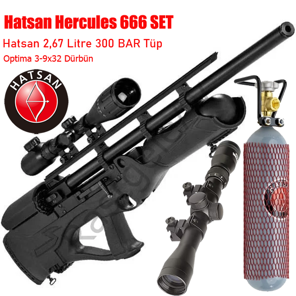 Hatsan Pcp Hercules 666 PCP Havalı Tüfek 6.35mm  SET