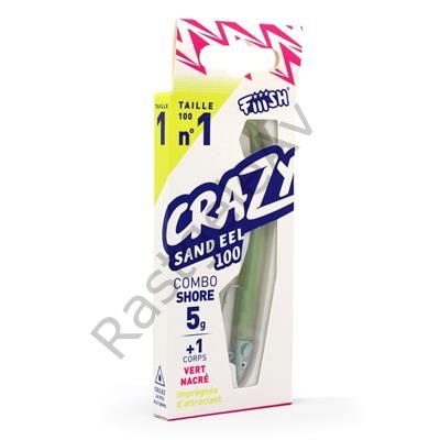 Crazy Sandeel CSE100/1 CSE215 Combo Shore 5gr Vert Nacre Silikon Yem