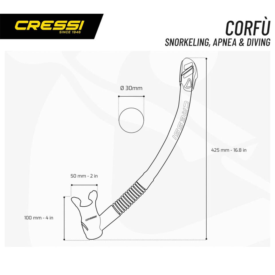 Cressi Corfu Şnorkel CLEAR/SILVER/YELLOW