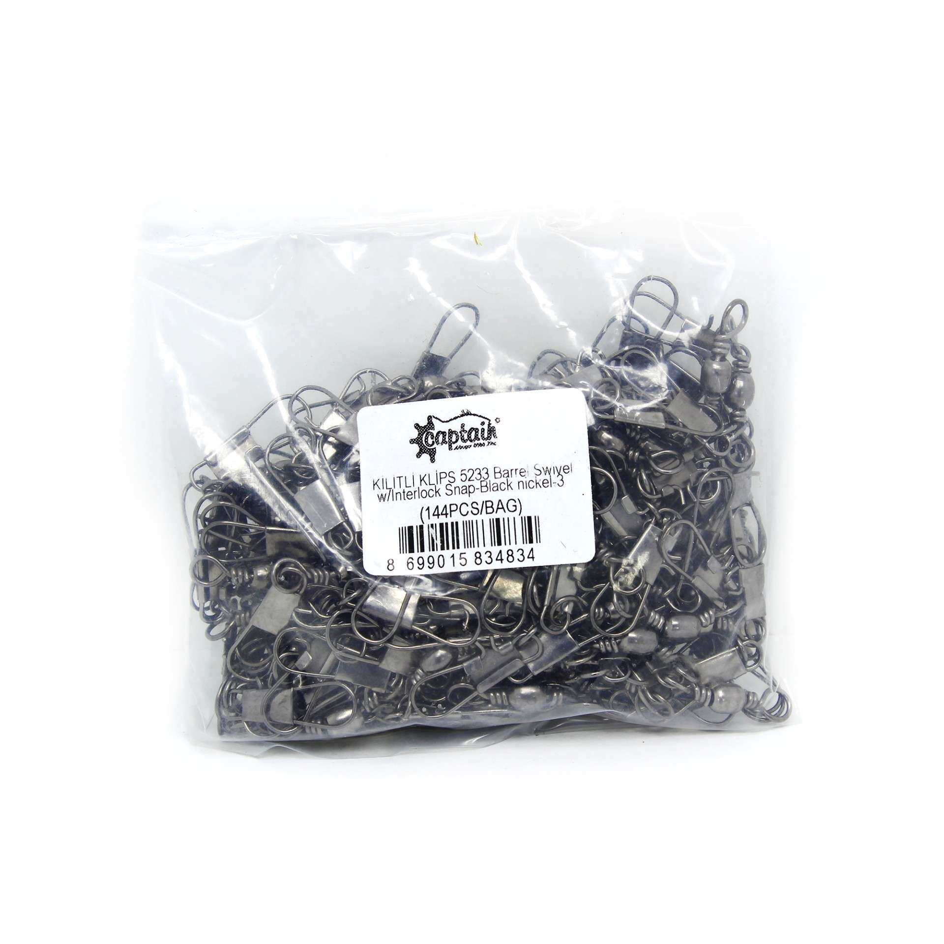 Captain 5233 Kilitli Klips 144lü Paket Black Nikel